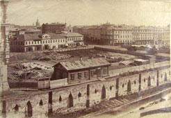 Moscow. Construction site of the southern wing of the Polytechnic Museum, circa 1885