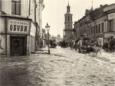 Flooding in the streets of Moscow