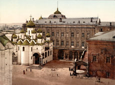 Moscow. Kremlin - Orthodox Church, palace and tower of Ivan the Great, circa 1890