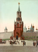 Moscow. Kremlin - Redeemer (Spassky) Gate, Clock towers, circa 1890