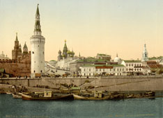 Moscow. Panorama of Kremlin, circa 1890