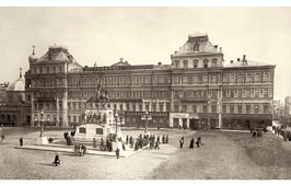 Moscow. Tverskaya Square, monument to General M. D. Skobelev, 'Dresden' Hotel, 1914